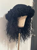 Crochet ruffle hat Extra fluffy rim
